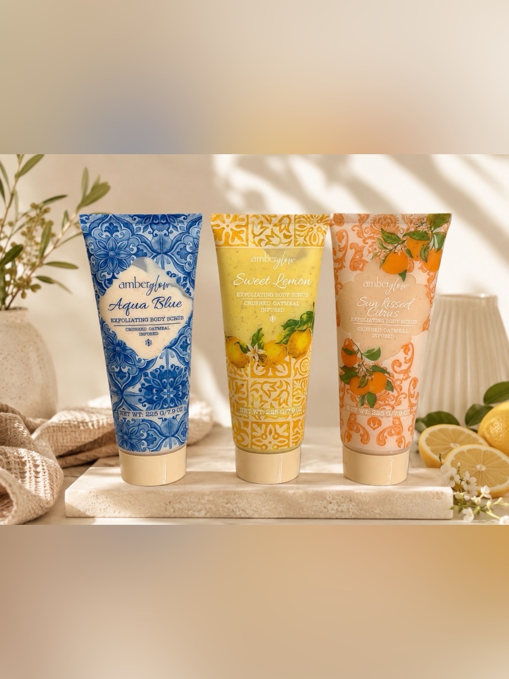 Amber Glow Set of 3 Exfoliating Body Scrubs